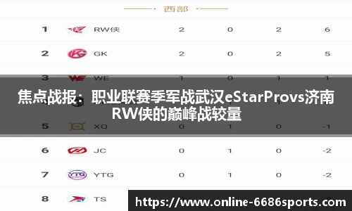 焦点战报：职业联赛季军战武汉eStarProvs济南RW侠的巅峰战较量